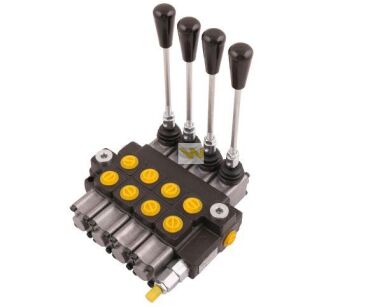 Rozdzielacz hydrauliczny 4-sekcyjny max przepływ 40L (1 sekcja z zatrzaskiem) Waryński W-ROZ40L/4X1Z