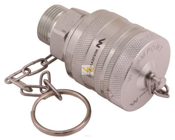 Komplet - zawór wtyczka M22x1.5 skręcane (50490030) z gwintowaną pokrywą/osłoną aluminiową Waryński WRSM22WT-KP