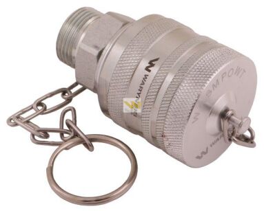 Komplet - zawór wtyczka M22x1.5 skręcane (50490030) z gwintowaną pokrywą/osłoną aluminiową Waryński WRSM22WT-KP