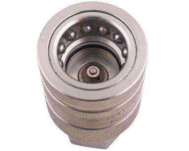 Szybkozłącze hydrauliczne gniazdo z eliminatorem ciśnienia G1/2"BSP gwint wew. EURO PUSH-PULL (ISO 7241-A) Waryński WIAR12MW-PPE