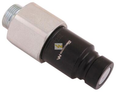 Szybkozłącze hydrauliczne suchoodcinające wtyczka M22x1.5 15L gwint zewnętrzny ISO16028 Waryński WIFM22SZ