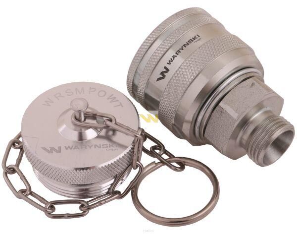 Komplet - zawór wtyczka (Bizon) M18x1.5 skręcane (ZSR6160102) z gwintowaną pokrywą/osłoną aluminiową Waryński WRSM18WT-KP