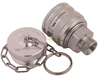 Komplet - zawór wtyczka (Bizon) M18x1.5 skręcane (ZSR6160102) z gwintowaną pokrywą/osłoną aluminiową Waryński WRSM18WT-KP