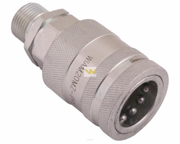Szybkozłącze hydrauliczne gniazdo z eliminatorem ciśnienia M20x1.5 gwint zew. EURO PUSH-PULL (9100822G) (ISO 7241-A) Waryński WIAM20MZ-PPE