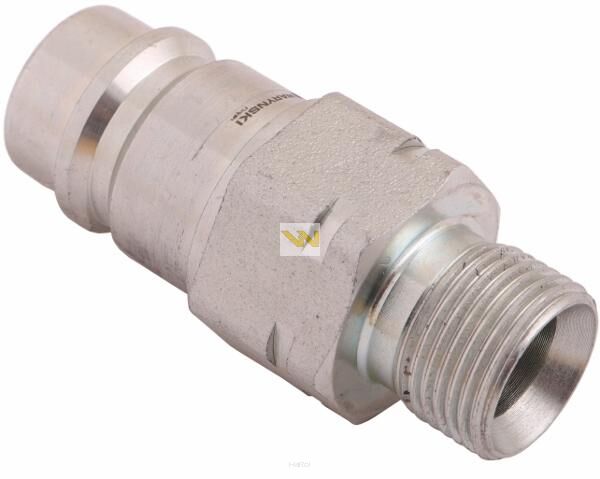 Szybkozłącze hydrauliczne wtyczka z eliminatorem ciśnienia M20x1.5 gwint zew. EURO (9100822W) (ISO 7241-A) Waryński WIAM20SZE