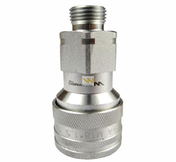Szybkozłącze hydrauliczne gniazdo M18x1.5 gwint zewnętrzny EURO (9100818G) (ISO 7241-A) Waryński WIAM18MZ