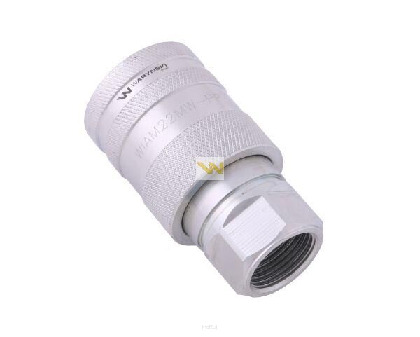 Szybkozłącze hydrauliczne gniazdo M22x1.5 gwint wewnętrzny EURO PUSH-PULL (ISO 7241-A) Waryński WIAM22MW-PP