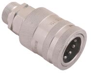 Szybkozłącze hydrauliczne gniazdo z eliminatorem ciśnienia M22x1.5 gwint zew. EURO PUSH-PULL (9100822G) (ISO 7241-A) Waryński WIAM22MZ-PPE - 4