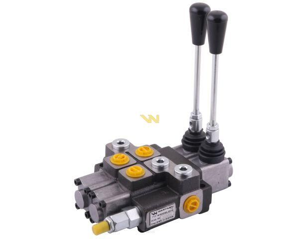 Rozdzielacz hydrauliczny 2-sekcyjny max przepływ 40L (1-sekcja nurnikowa) Waryński W-ROZ40L/2X1N