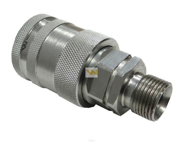 Szybkozłącze hydrauliczne gniazdo M20x1.5 gwint zewnętrzny EURO PUSH-PULL (9100822G) (ISO 7241-A) Waryński WIAM20MZ-PP
