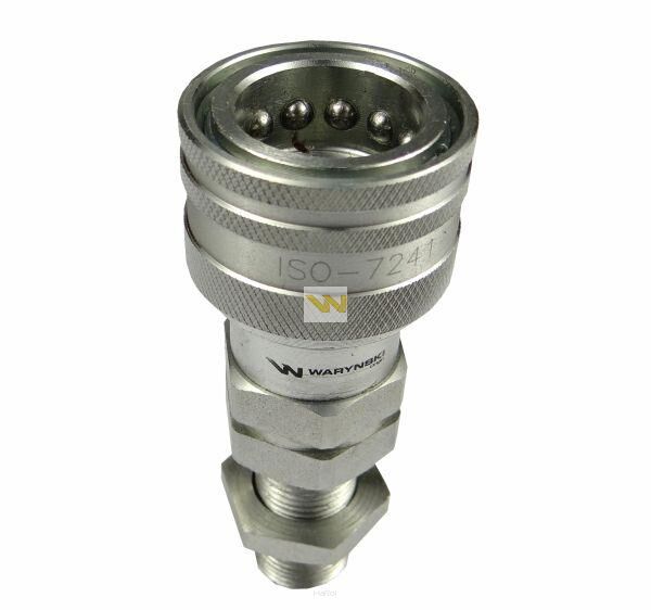 Szybkozłącze hydrauliczne gniazdo long M18x1.5 gwint zewnętrzny EURO (9100818GL) (ISO 7241-A) Waryński WIAM18MZL