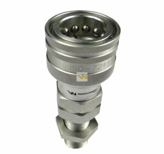 Szybkozłącze hydrauliczne gniazdo long M18x1.5 gwint zewnętrzny EURO (9100818GL) (ISO 7241-A) Waryński WIAM18MZL