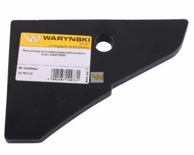 Płoza krótka końcówka prawa zastosowanie Kuhn stal borowa WARYŃSKI