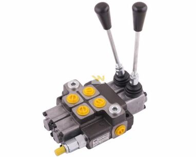 Rozdzielacz hydrauliczny 2-sekcyjny max przepływ 40L (1 sekcja - z zatrzaskiem) Waryński W-ROZ40L/2X1Z