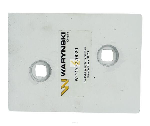 Nakładka płozy lewa przednia zastosowanie PO 699 Unia Pług stal borowa WARYŃSKI