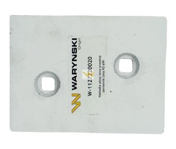 Nakładka płozy lewa przednia zastosowanie PO 699 Unia Pług stal borowa WARYŃSKI