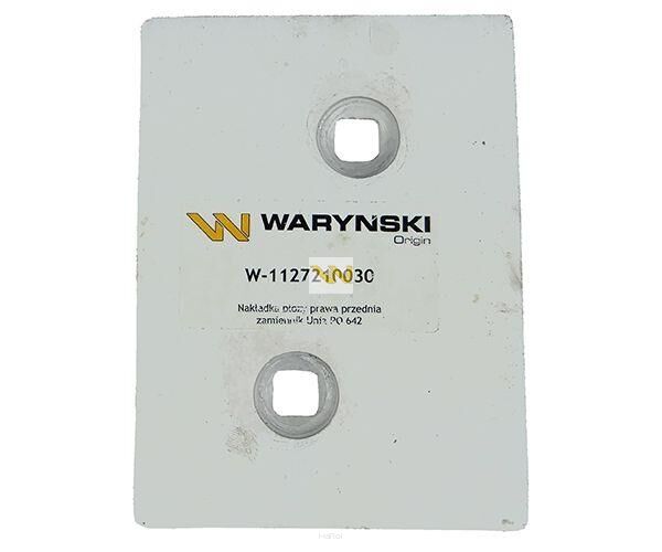 Nakładka płozy prawa przednia zastosowanie PO 642 Unia Pług stal borowa WARYŃSKI
