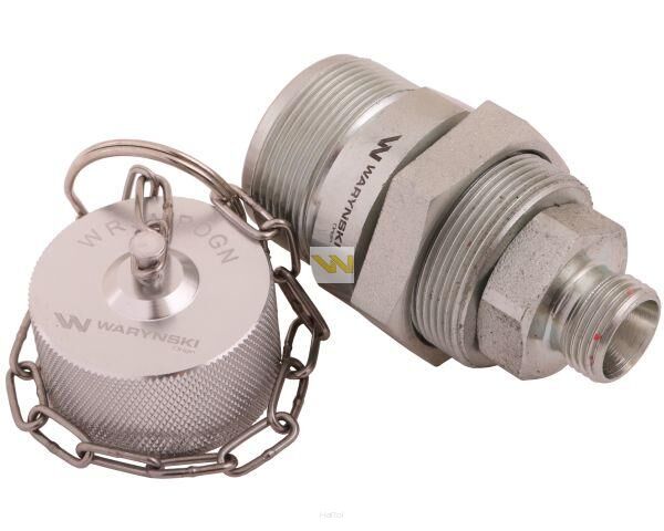Komplet - Zawór gniazdo (Bizon) M18x1.5 skręcane (ZSR6160101) z gwintowaną pokrywą/osłoną aluminiową Waryński WRSM18GN-KP