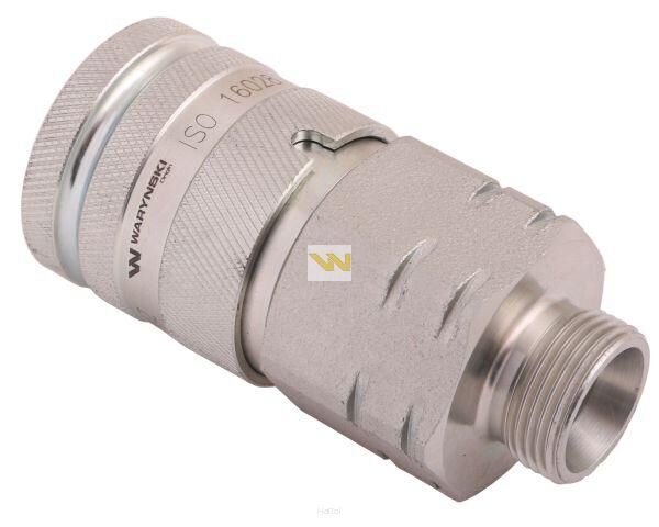 Szybkozłącze hydrauliczne suchoodcinające gniazdo M22x1.5 15L gwint zewnętrzny ISO16028 Waryński WIFM22MZ