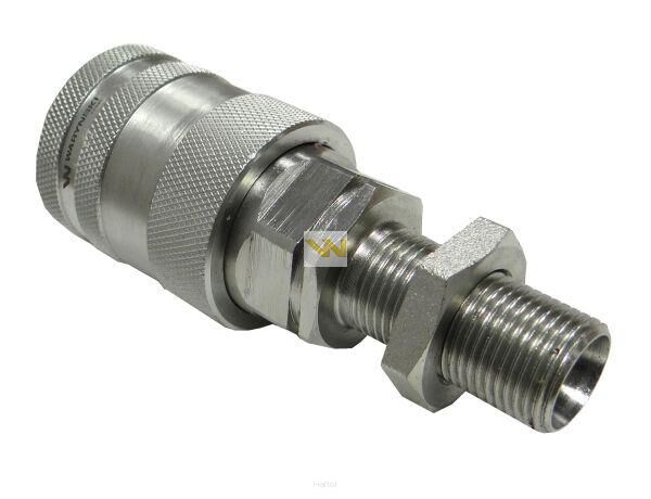 Szybkozłącze hydrauliczne gniazdo long M18x1.5 gwint zewnętrzny EURO PUSH-PULL (9100818GL) (ISO 7241-A) Waryński WIAM18MZL-PP