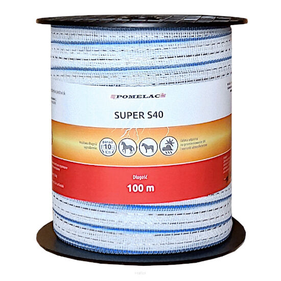 Taśma biało-niebieska SUPER S40 - 100m