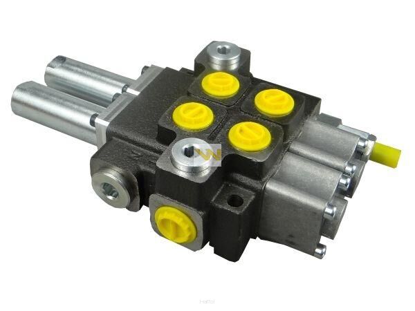 Rozdzielacz hydrauliczny dwusekcyjny (2) 40L sterowany joystickiem Waryński W-ROZ40L/2L