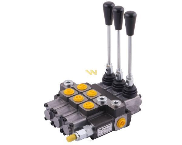 Rozdzielacz hydrauliczny 3-sekcyjny max przepływ 40L (1-sekcja nurnikowa) Waryński W-ROZ40L/3X1N