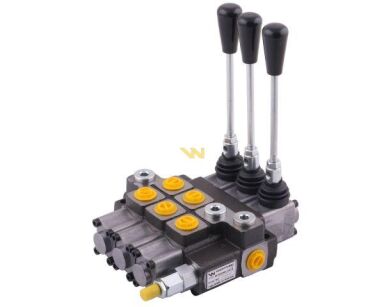 Rozdzielacz hydrauliczny 3-sekcyjny max przepływ 40L (1-sekcja nurnikowa) Waryński W-ROZ40L/3X1N