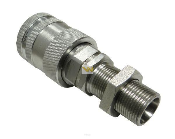 Szybkozłącze hydrauliczne gniazdo long M22x1.5 gwint zewnętrzny EURO PUSH-PULL (9100822GL) (ISO 7241-A) Waryński WIAM22MZL-PP