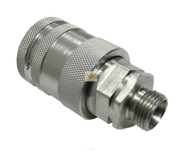 Szybkozłącze hydrauliczne gniazdo M18x1.5 gwint zewnętrzny EURO PUSH-PULL (9100818G) (ISO 7241-A) Waryński WIAM18MZ-PP