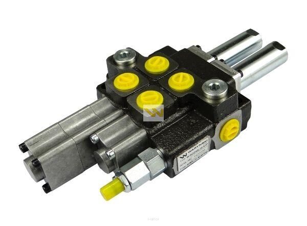Rozdzielacz hydrauliczny 2-sekcyjny max przepływ 40L 1-sekcja pływająca - sterowany na linkę Waryński W-ROZ40L/2LX1P