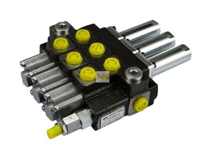 Rozdzielacz hydrauliczny 3-sekcyjny max przepływ 40L sterowany na linkę Waryński W-ROZ40L/3L