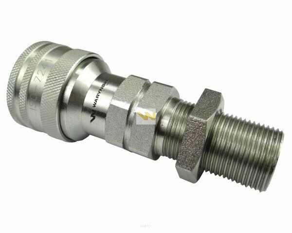 Szybkozłącze hydrauliczne gniazdo long M22x1.5 gwint zewnętrzny EURO (9100822GL) (ISO 7241-A) Waryński WIAM22MZL